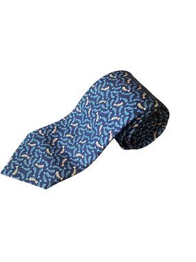 J.Crew 100% Silk Fishbone Fish Skeletons Necktie Repp-Weave Tie NWT